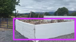 Knock down external 3 ft wall and deposit to field onsite.